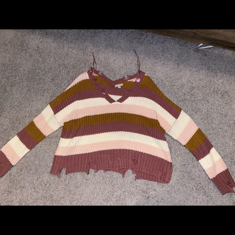 Frayed sweater